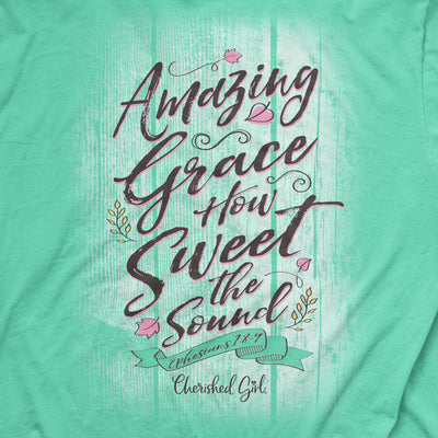 Cherished Girl Womens T-Shirt Amazing Grace Shiplap