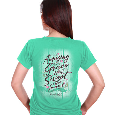 Cherished Girl Womens T-Shirt Amazing Grace Shiplap