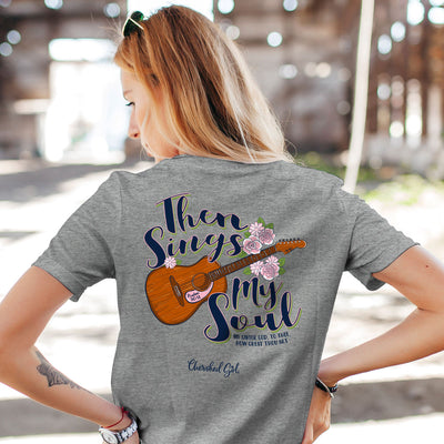 Cherished Girl Womens T-Shirt Sings Guitar