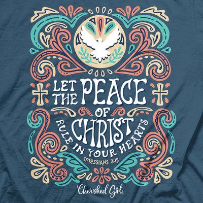 Cherished Girl Womens T-Shirt Peace Of Christ