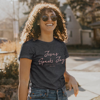 grace & truth Womens T-Shirt Jesus Sparks Joy