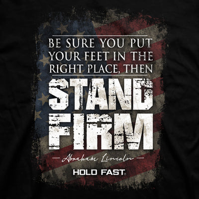 HOLD FAST Mens T-Shirt Lincoln Flag