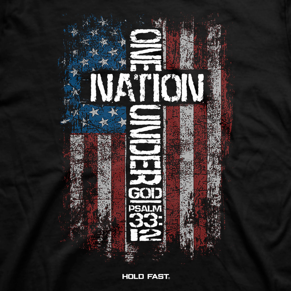 HOLD FAST Mens T-Shirt One Nation Flag - Kerusso Wholesale
