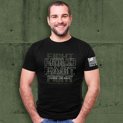 HOLD FAST Mens T-Shirt Finish The Race