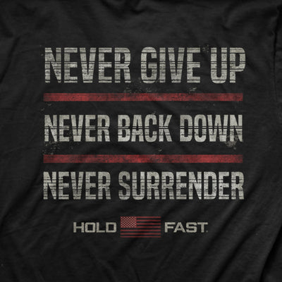 HOLD FAST Mens T-Shirt Never Give Up