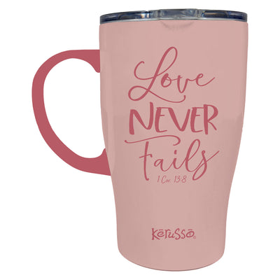 Kerusso 15 oz Stainless Steel Mug With Handle Love Never Fails