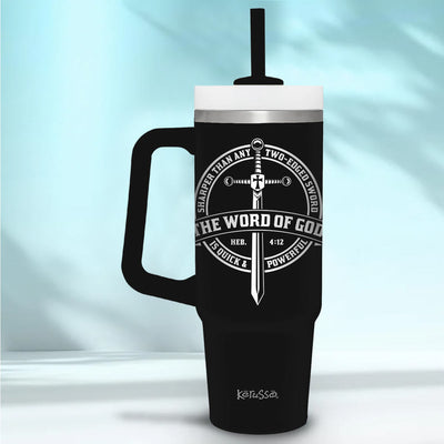 Kerusso 30 oz Stainless Steel Mug With Straw Word Of God