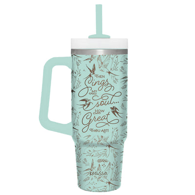 Kerusso 30 oz Stainless Steel Mug With Straw Sings My Soul