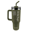 HOLD FAST 40 oz Stainless Steel Mug With Straw We The People Camo Flag