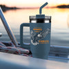 Kerusso 40 oz Stainless Steel Mug With Straw Wings Like Eagles