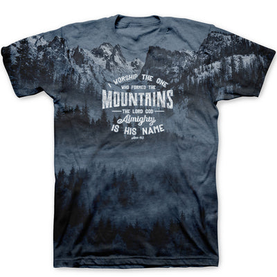 Kerusso Christian All-Over Print T-Shirt Who Made The Mountains