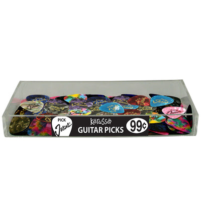 100 Pc Pick Jesus Guitar Pick Assortment with Free Acrylic Tray Display