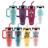 16 Pc Kerusso 40 oz Womens Mug With Straw Assortment